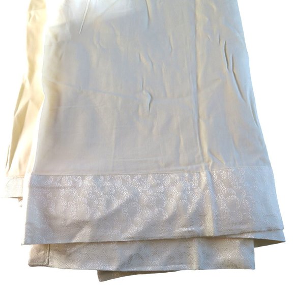 New Miss Ying Light Yellow Queen Flat Sheet 90 x 102 Brocade Edge All Around - Picture 10 of 10